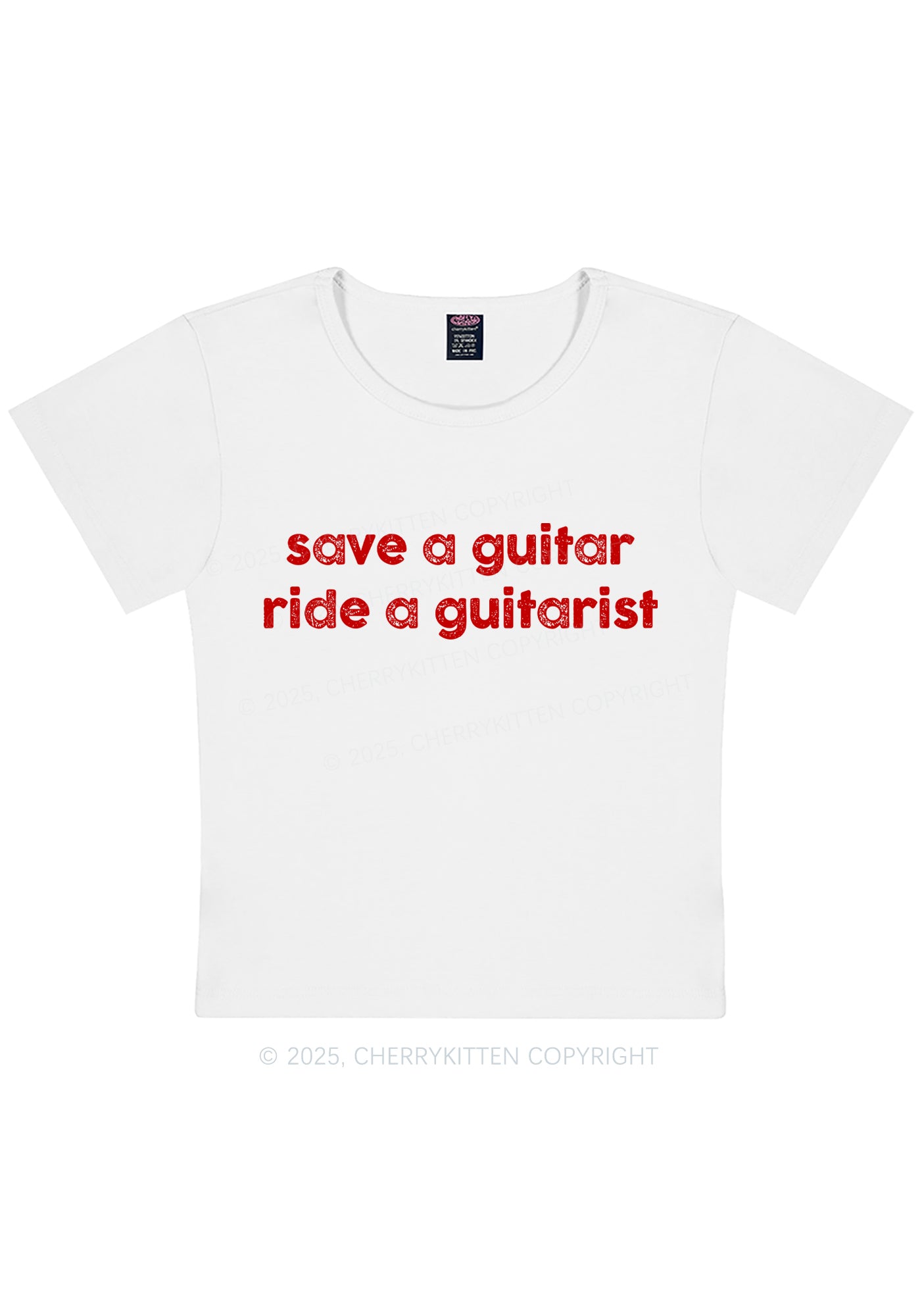 Ride A Guitarist Y2K Baby Tee Cherrykitten