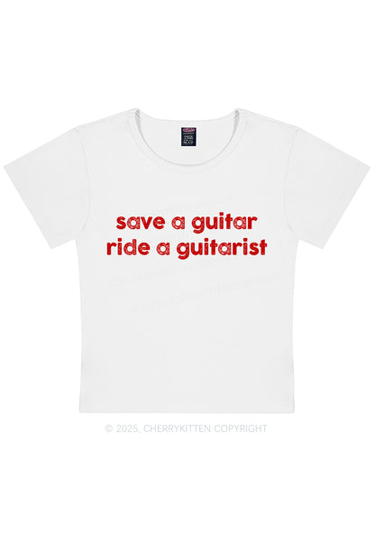 Ride A Guitarist Y2K Baby Tee Cherrykitten