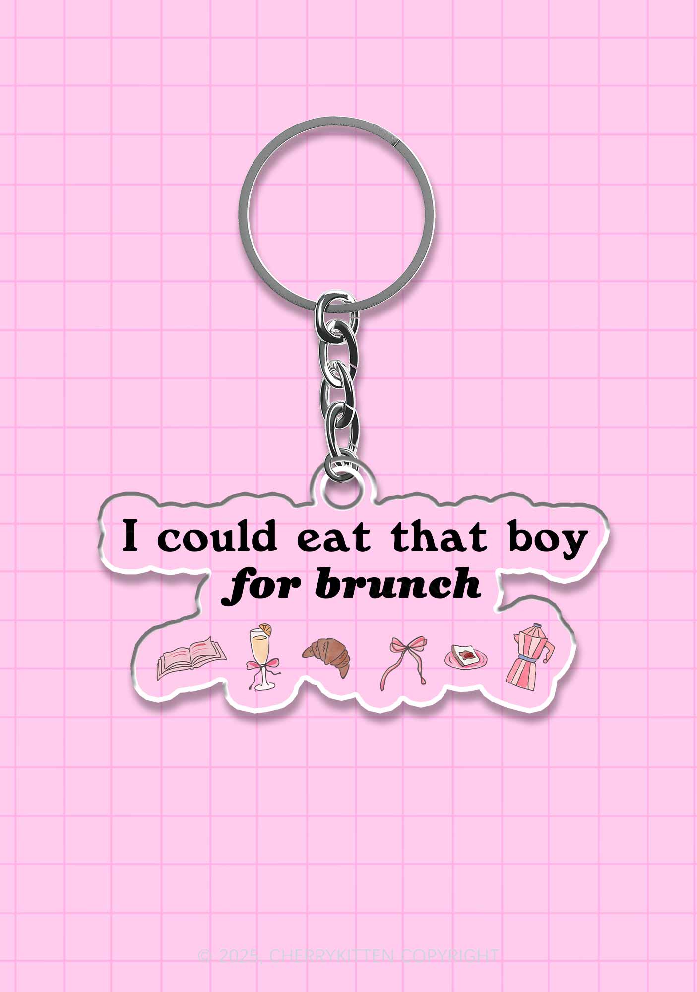 Eat Boy For Brunch 1Pc Y2K Keychain Cherrykitten