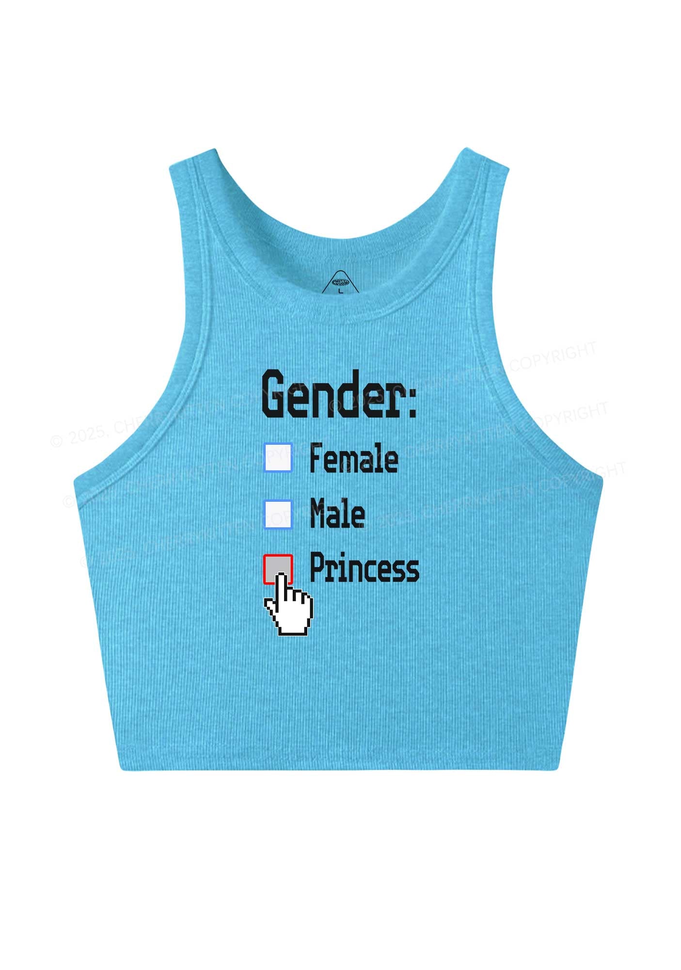 Gender Princess Pride Y2K Crop Tank Top Cherrykitten