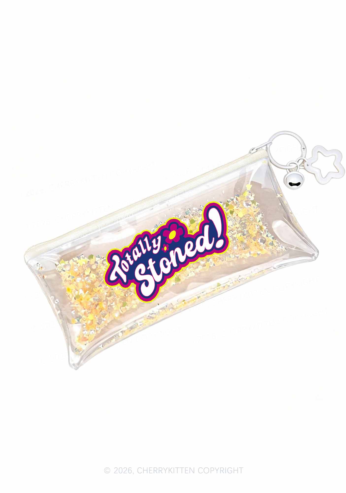 Totally Stoned Y2K Quicksand Transparent Pencil Pouch Cherrykitten