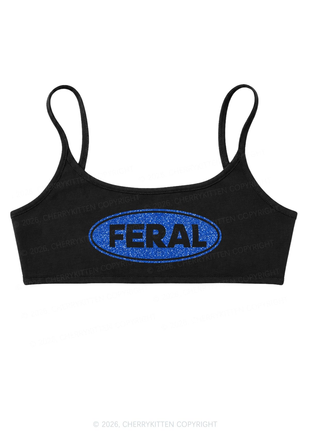 Glitter Feral Y2K Super Crop Cami Cherrykitten