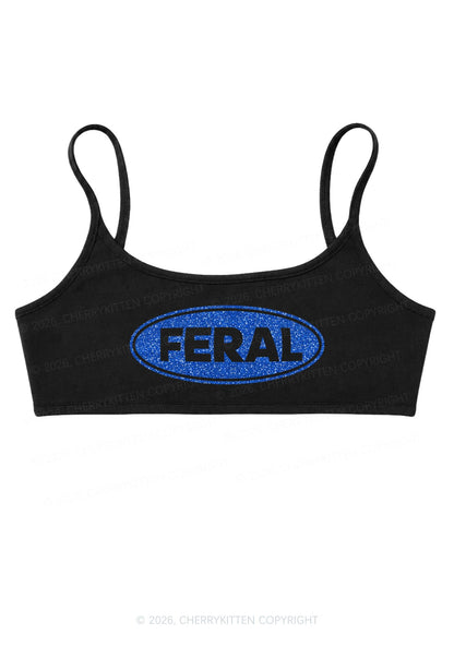 Glitter Feral Y2K Super Crop Cami Cherrykitten