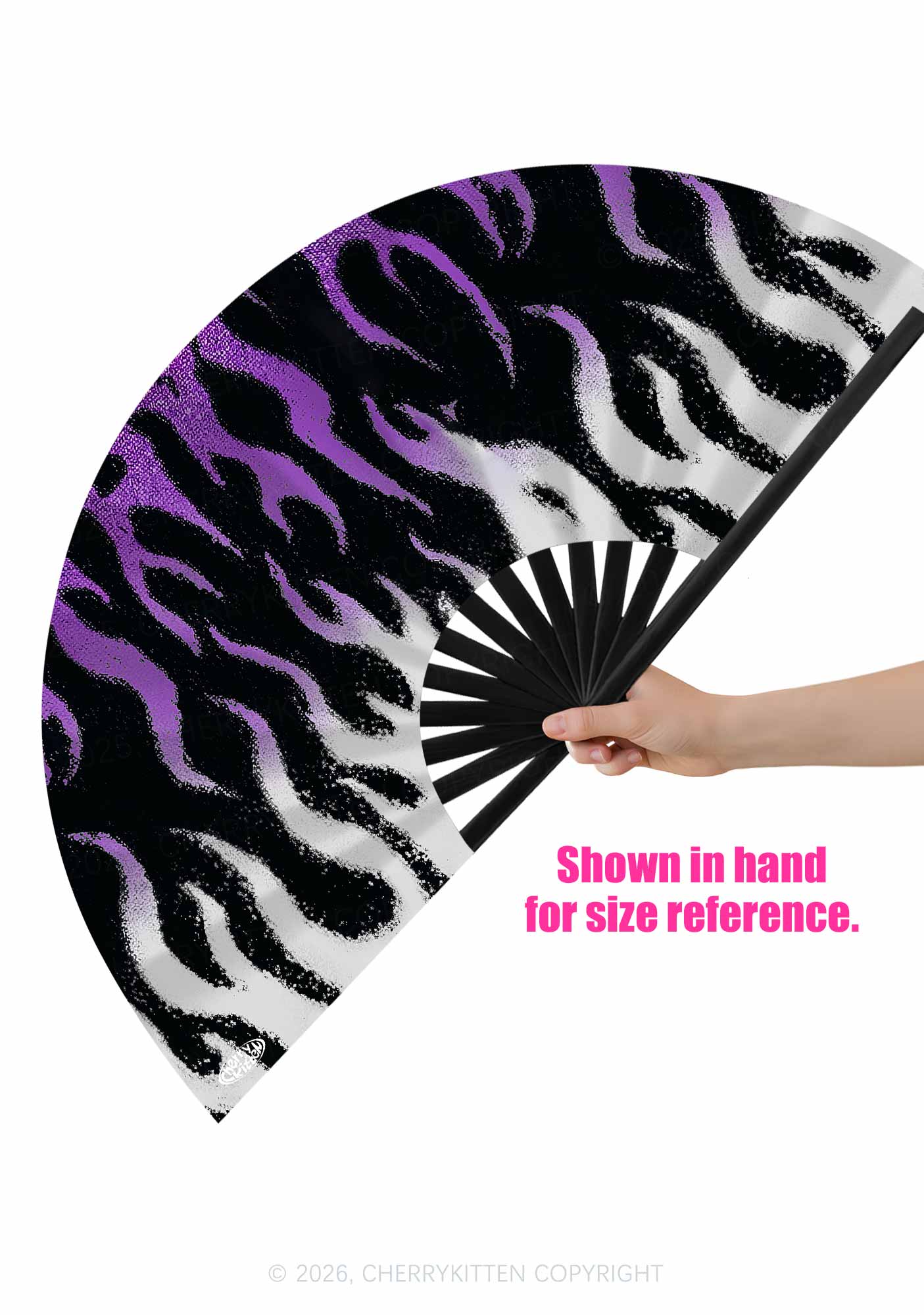Asexual Flame Pride Y2K Rave Hand Fan Cherrykitten