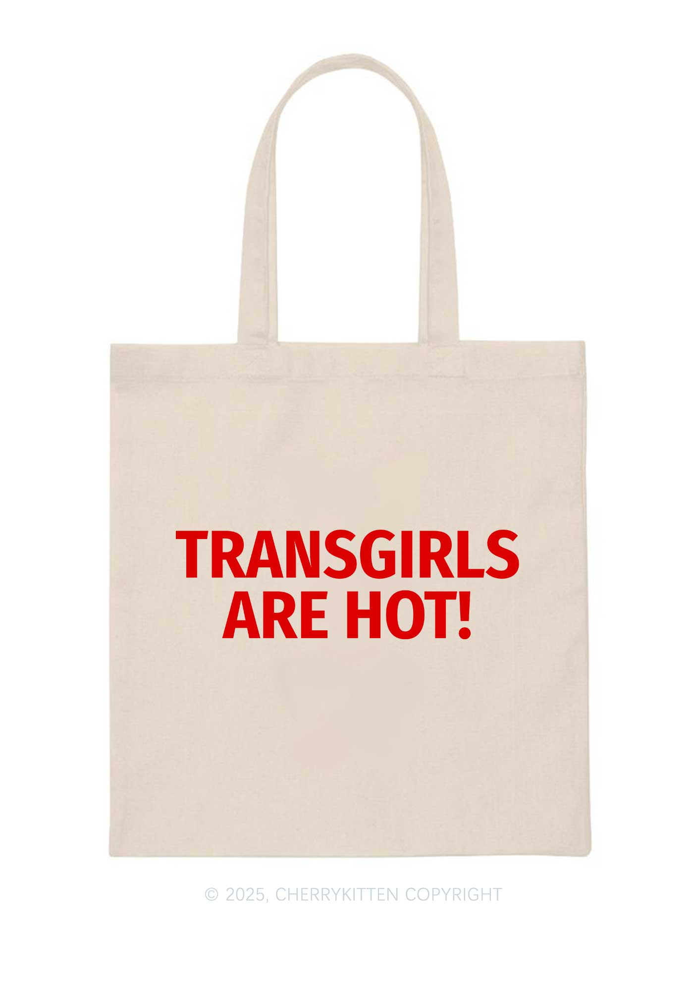 Transgirls Are Hot Pride Y2K Canvas Tote Bag Cherrykitten