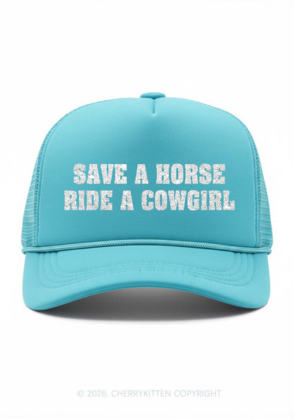 Glitter Ride A Cowgirl Pride Y2K Trucker Hat Cherrykitten