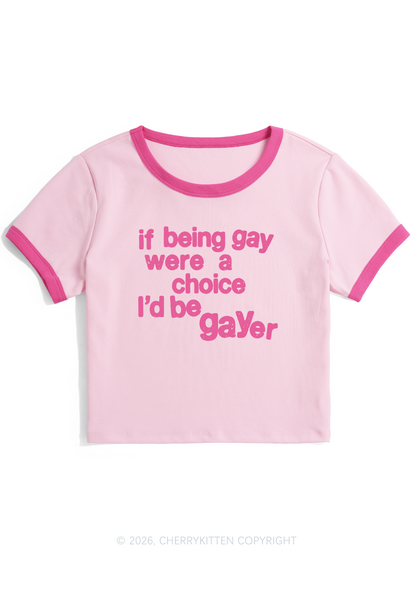 I Would Be Gayer Pride Y2K Ringer Tee Cherrykitten