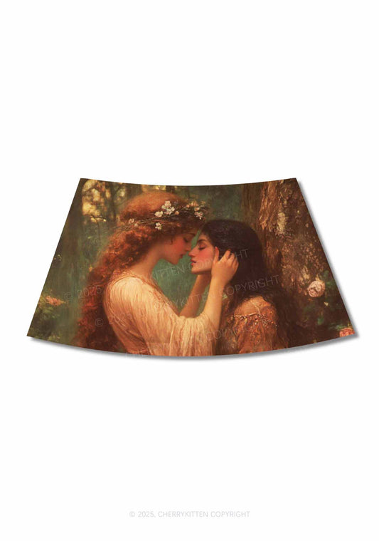 The Lesbians Pride Y2K Print Mini Skirt Cherrykitten