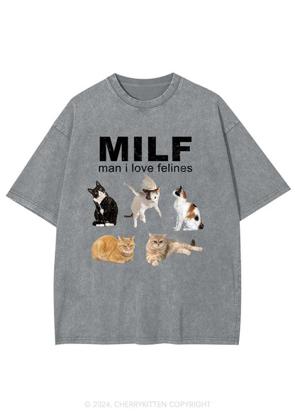 Mxxf Felines Y2K Washed Tee Cherrykitten