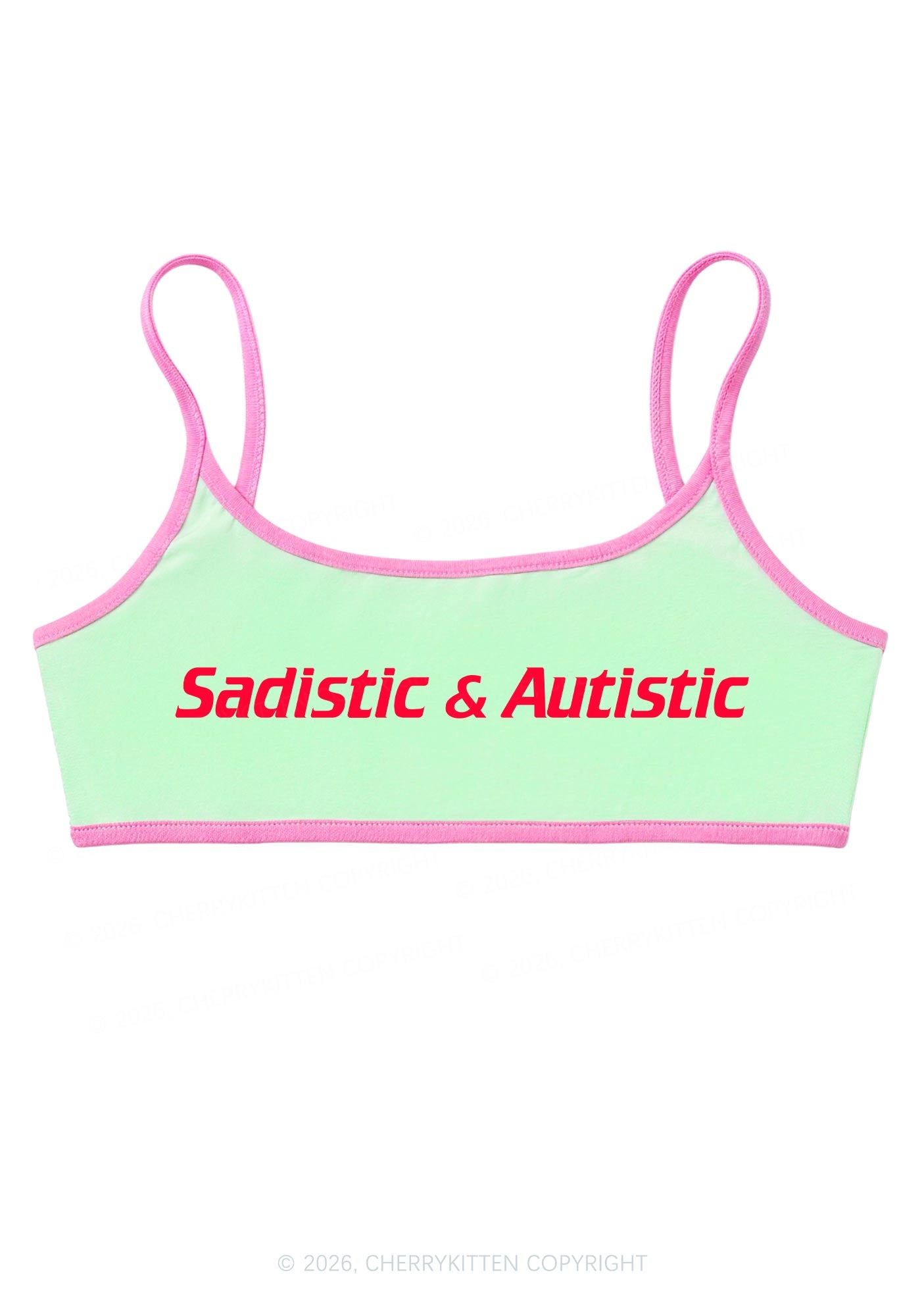Sadistic Autistic Y2K Super Crop Cami Cherrykitten