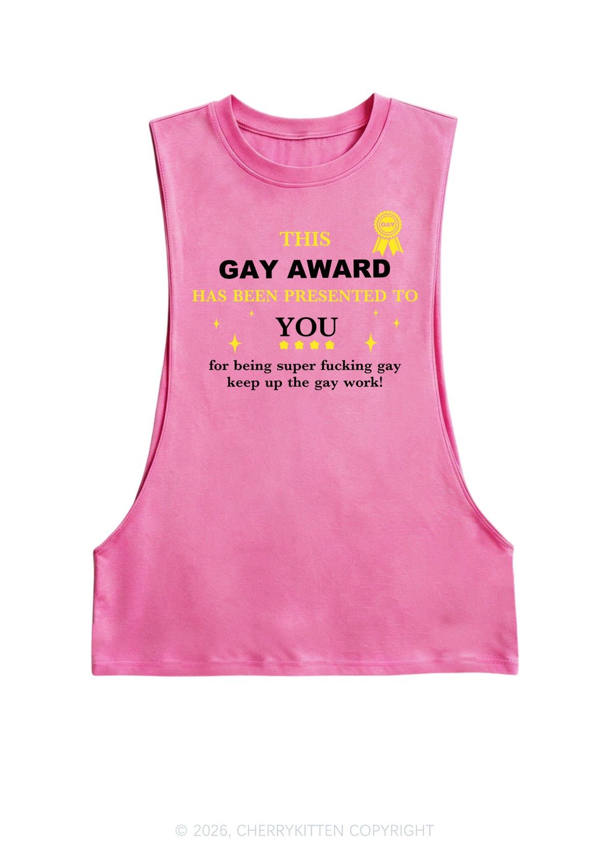 Gay Award Presented You Pride Y2K Men Muscle Side Cutoff Tank Top Cherrykitten