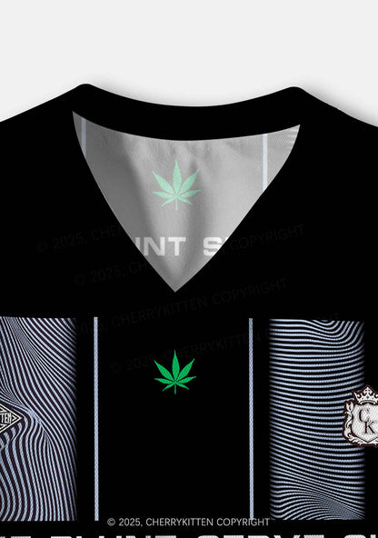 Custom Black Smoke Blunt Y2K Crop Sport Jersey Shirts Cherrykitten