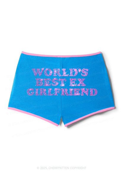 Rhinestone Best Ex Girlfriend Y2K Booty Shorts Cherrykitten