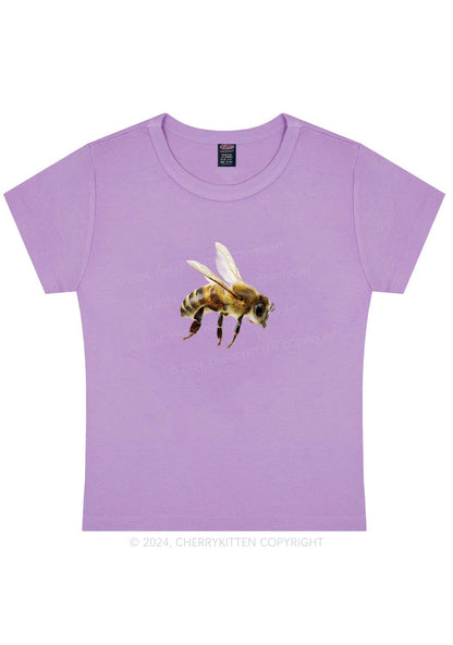 Curvy Flying Bee Y2K Baby Tee Cherrykitten