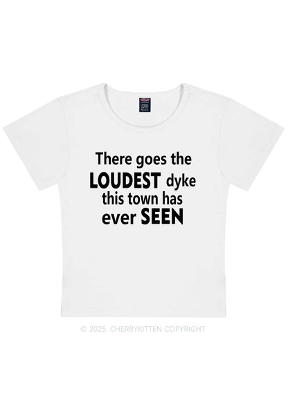 The Loudest Dyke Y2K Baby Tee Cherrykitten