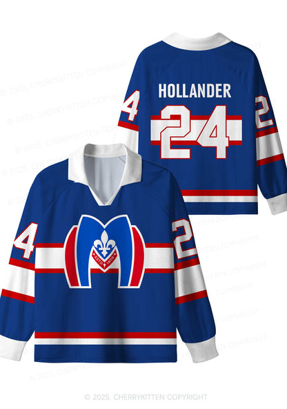 Blue Hockey HR Y2K Long Sleeve Sport Jersey Shirts Cherrykitten