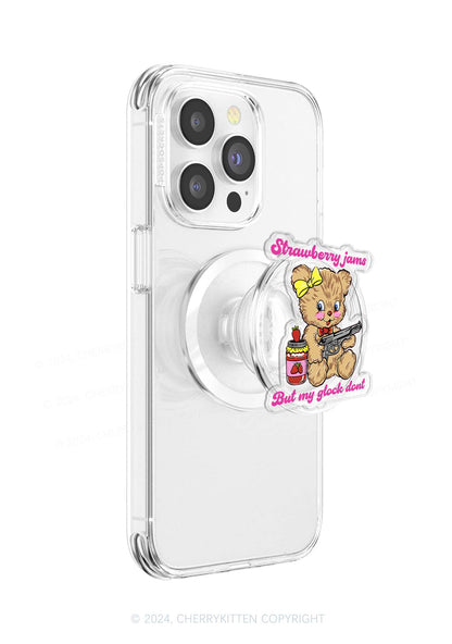Strawberry Jams Bear Y2K Magnetic Phone Grip Holder Cherrykitten