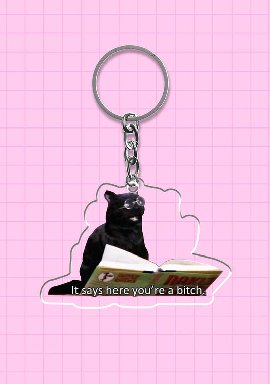 It Says Here You're A Bixxh 1Pc Y2K Keychain Cherrykitten