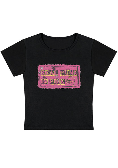 Curvy Real Punk Is Pink Baby Tee