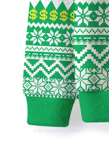 I Only Accept Apologies In Cash Y2K Christmas Knit Sweatshirt Cherrykitten