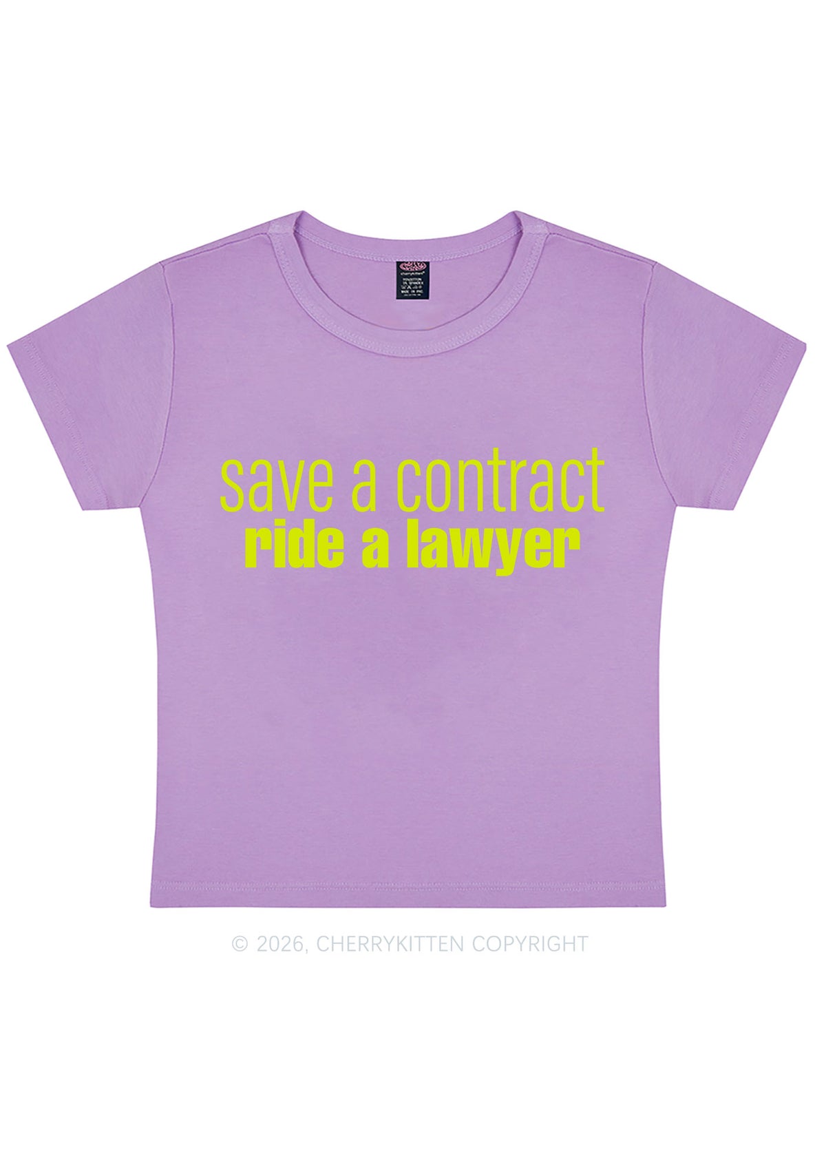 Save Contract Ride Lawyer Y2K Baby Tee Cherrykitten