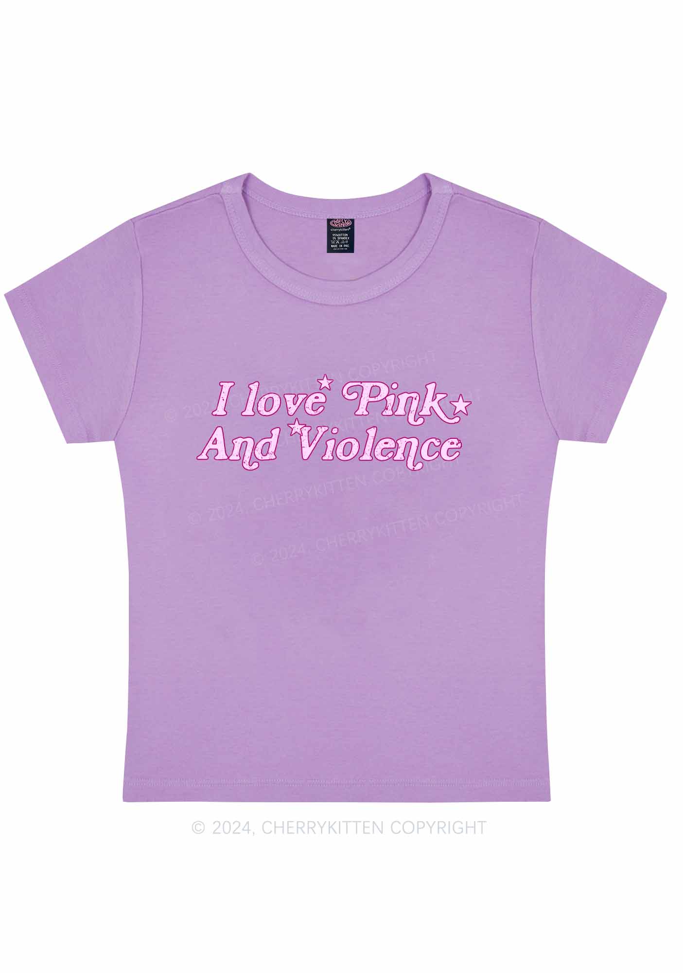 Curvy I Love Pink Y2K Baby Tee Cherrykitten