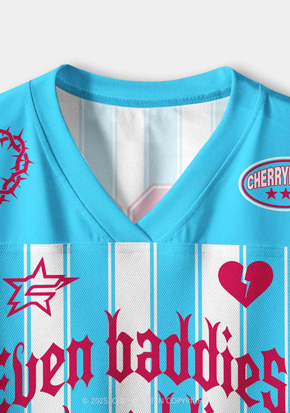 Custom Even Baddies Get Saddies Y2K Crop Sport Jersey Shirts Cherrykitten