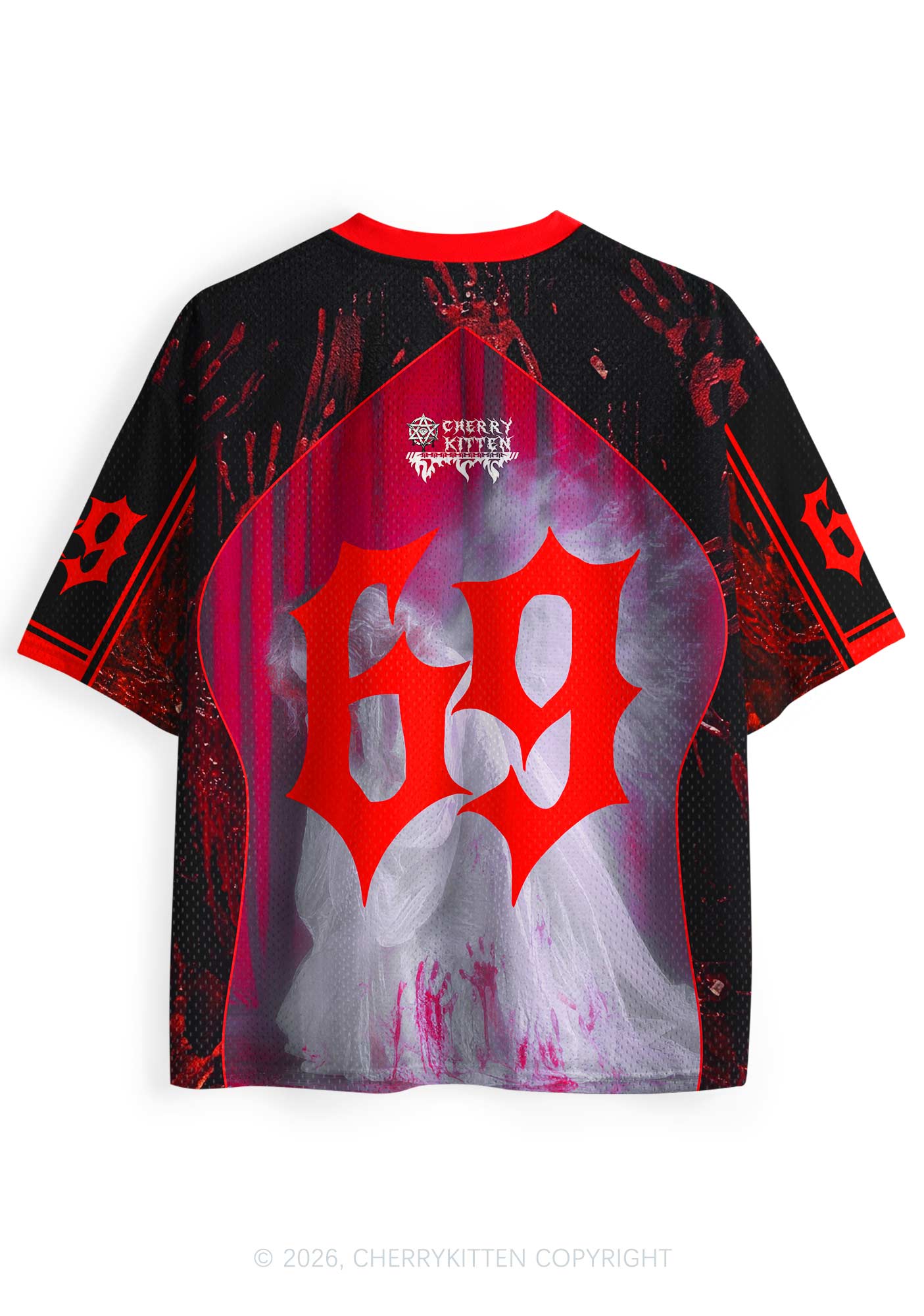 Halloween Bloody Praying Angel Y2K Sport Jersey Shirts Cherrykitten