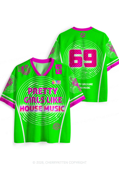Pretty Girls Like House Music Y2K Sport Jersey Shirts Cherrykitten