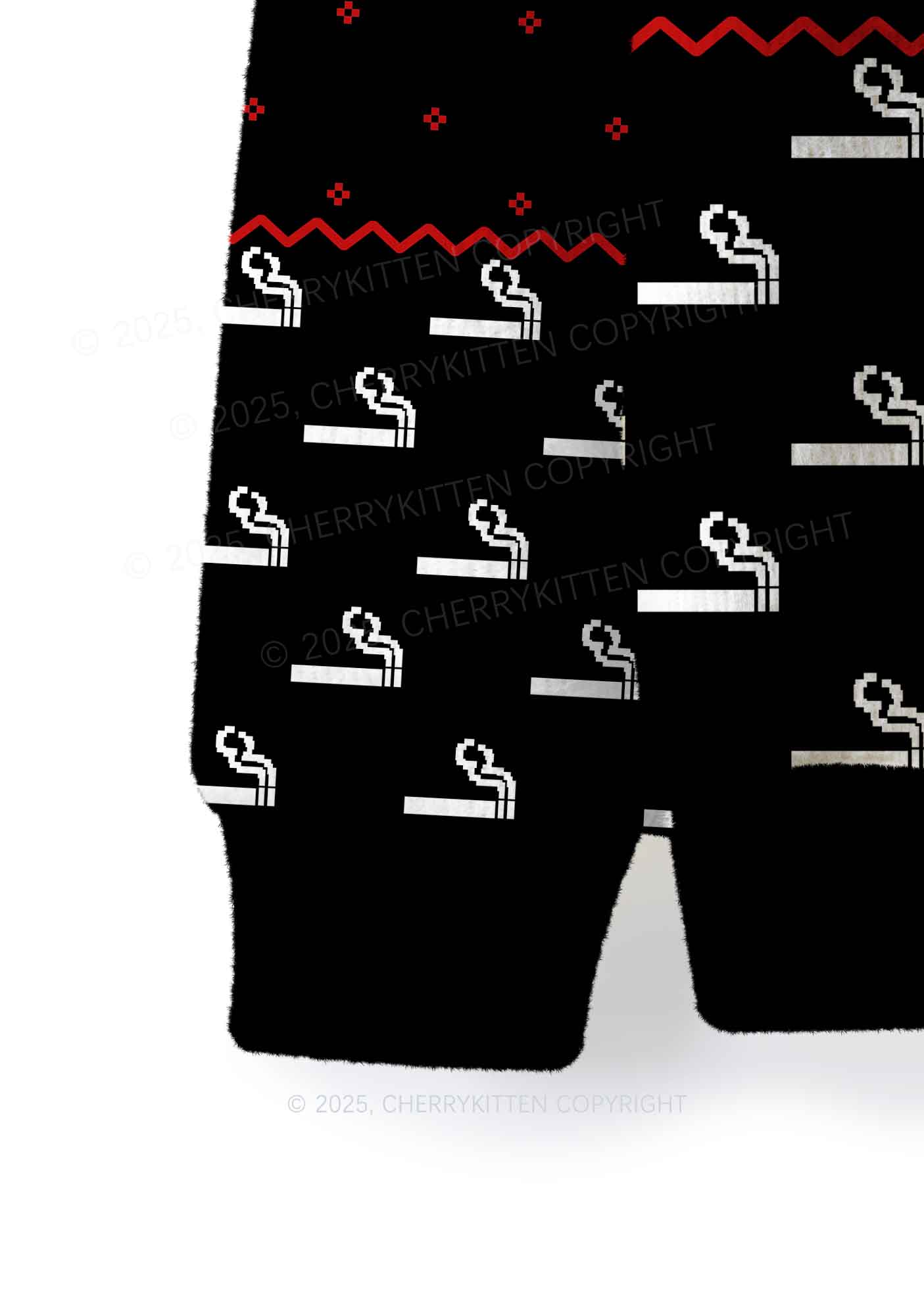 Smoke Blunt Y2K Christmas Knit Sweatshirt Cherrykitten