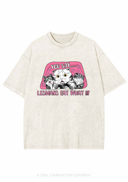 You Say Lesbians Eat What Y2K Washed Tee Cherrykitten