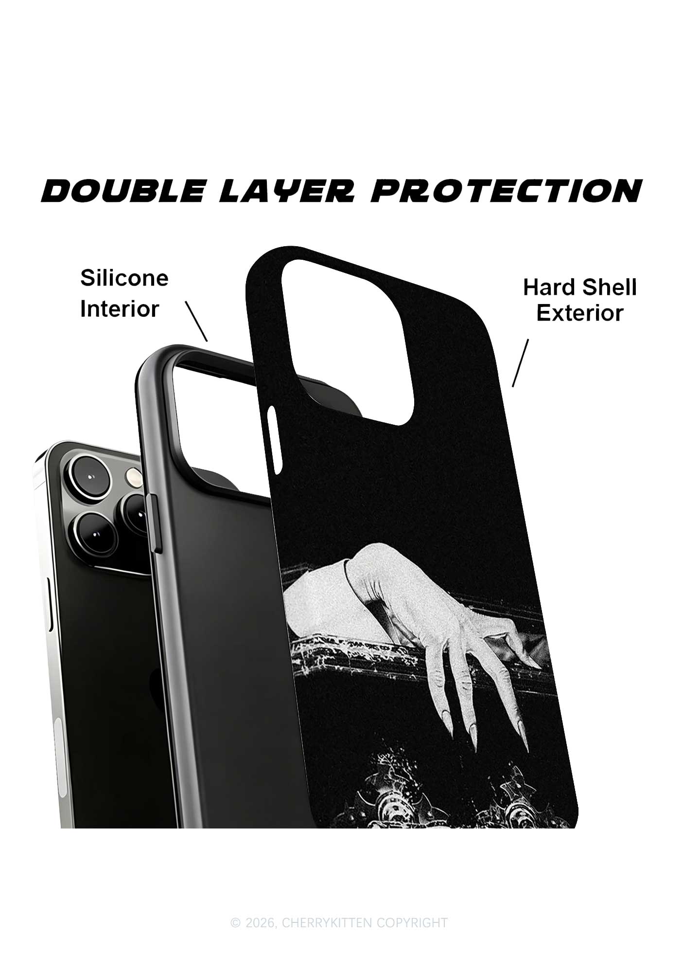 Halloween Black Vampire Claw Y2K Phone Case Cherrykitten