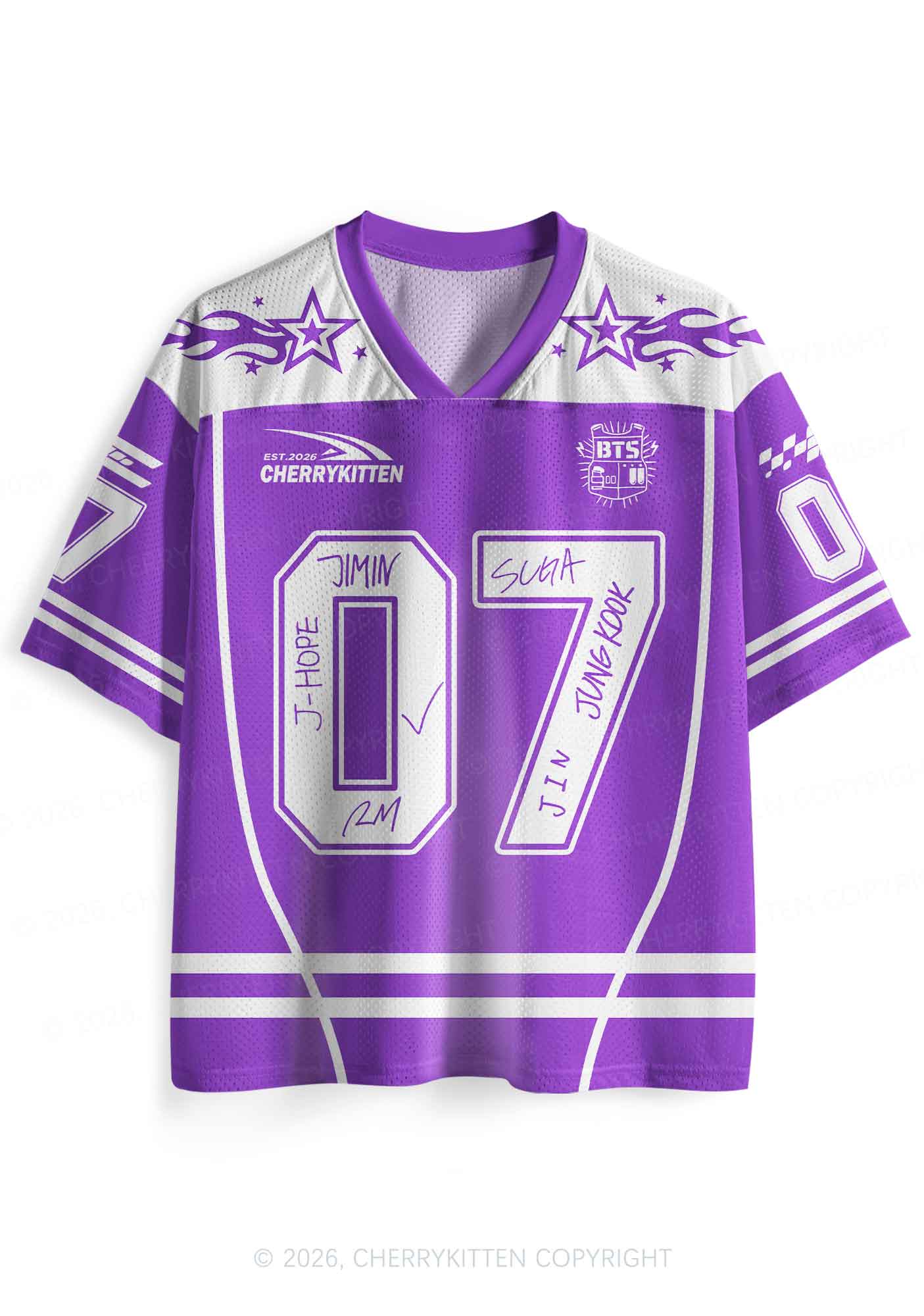 Custom Purple Korean Boys Y2K Sport Jersey Shirts Cherrykitten