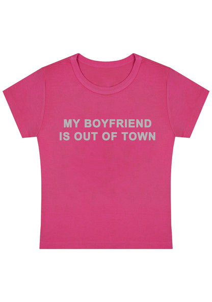 My Boyfriend Is Out Of Town Y2K Baby Tee