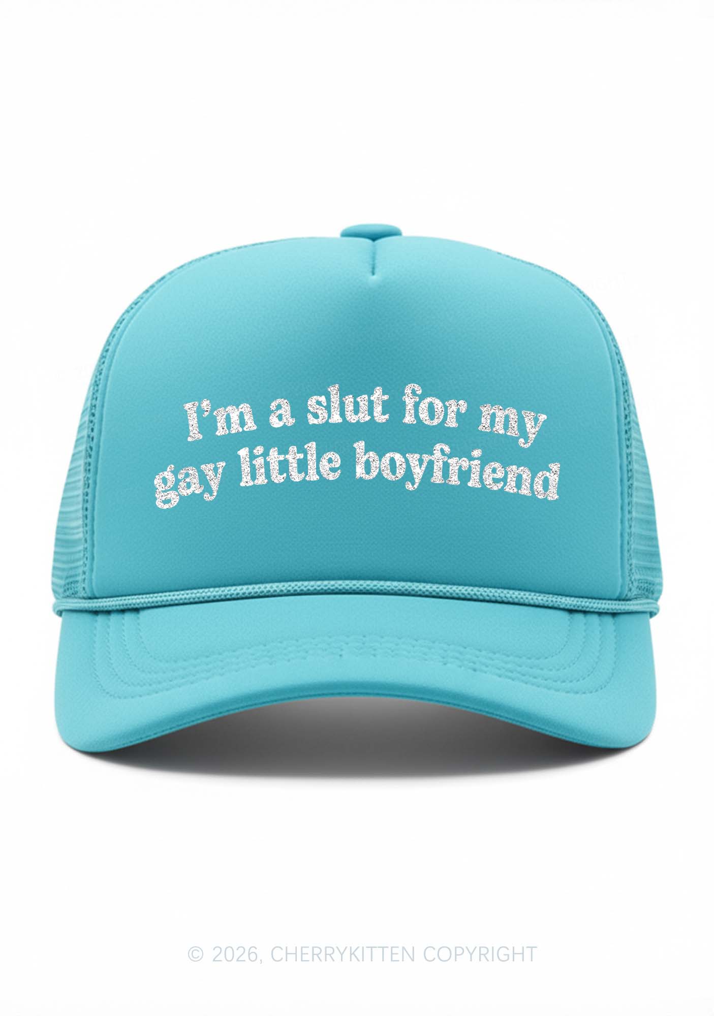 Glitter Slxt For My Gay BF Pride Y2K Trucker Hat Cherrykitten
