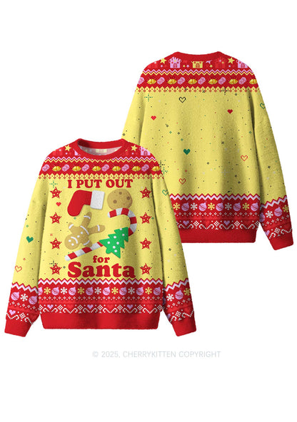 Put Out For Santa Y2K Christmas Knit Sweatshirt Cherrykitten