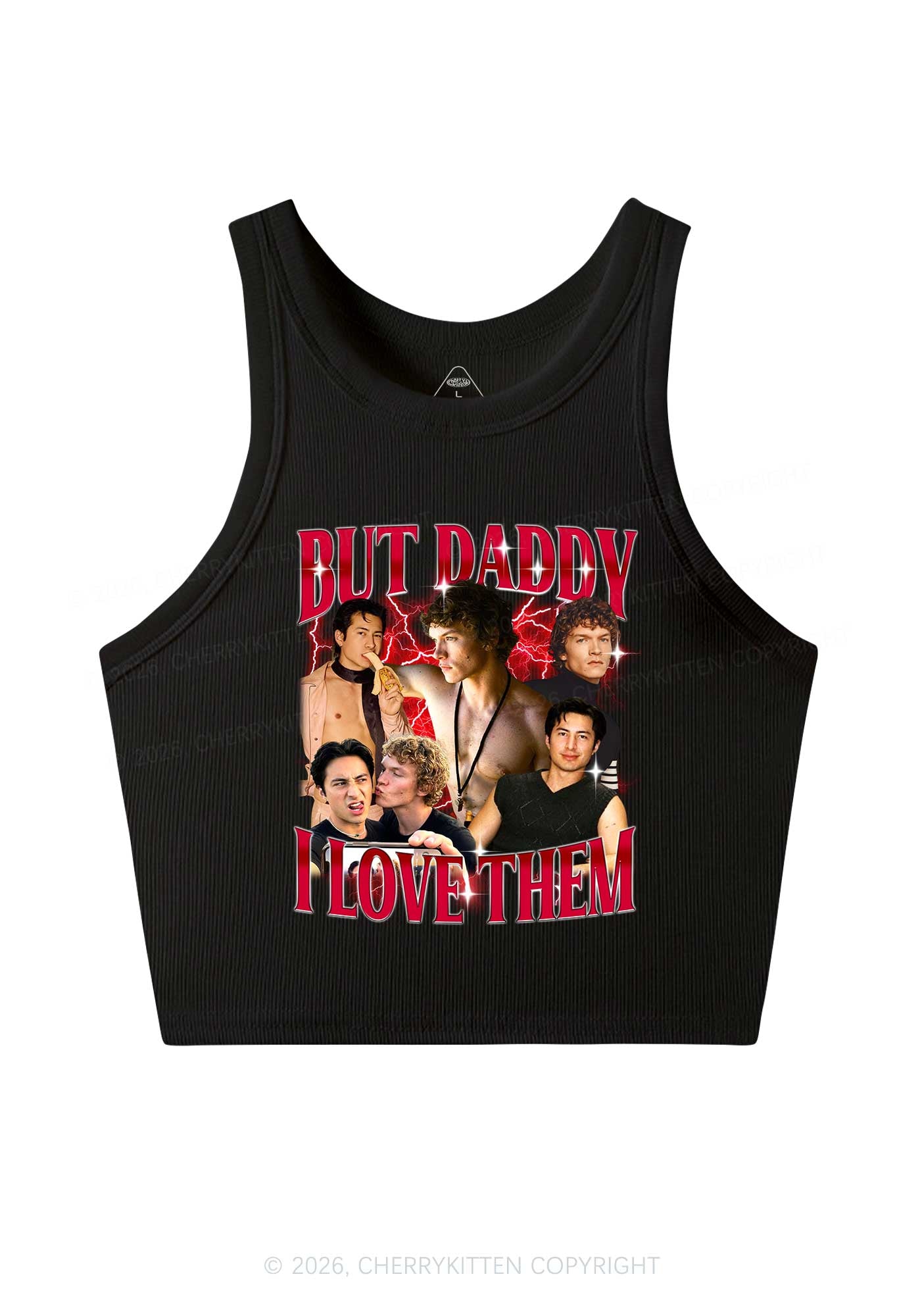 But Daddy I Love These Guys HR Y2K Crop Tank Top Cherrykitten