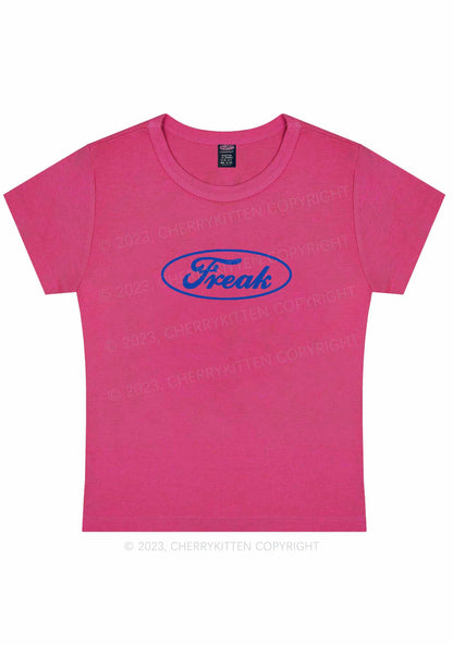 Curvy Oval Freak Y2K Baby Tee Cherrykitten