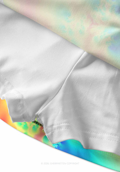 Rainbow Thermal Pride Y2K Print Mini Skirt Cherrykitten