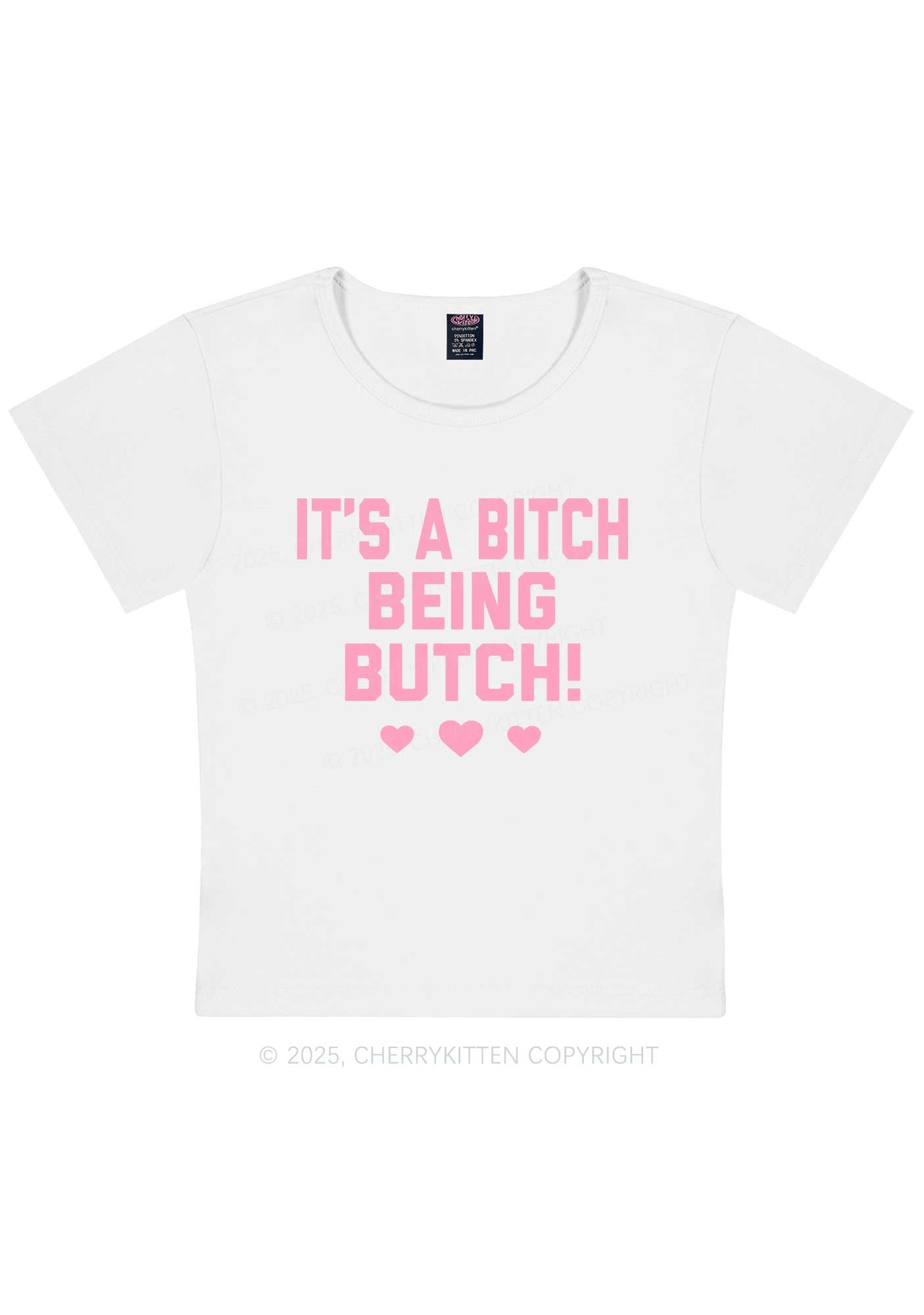 Bxxch Being Butch Y2K Baby Tee Cherrykitten