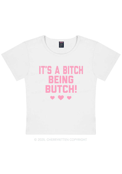 Bxxch Being Butch Y2K Baby Tee Cherrykitten