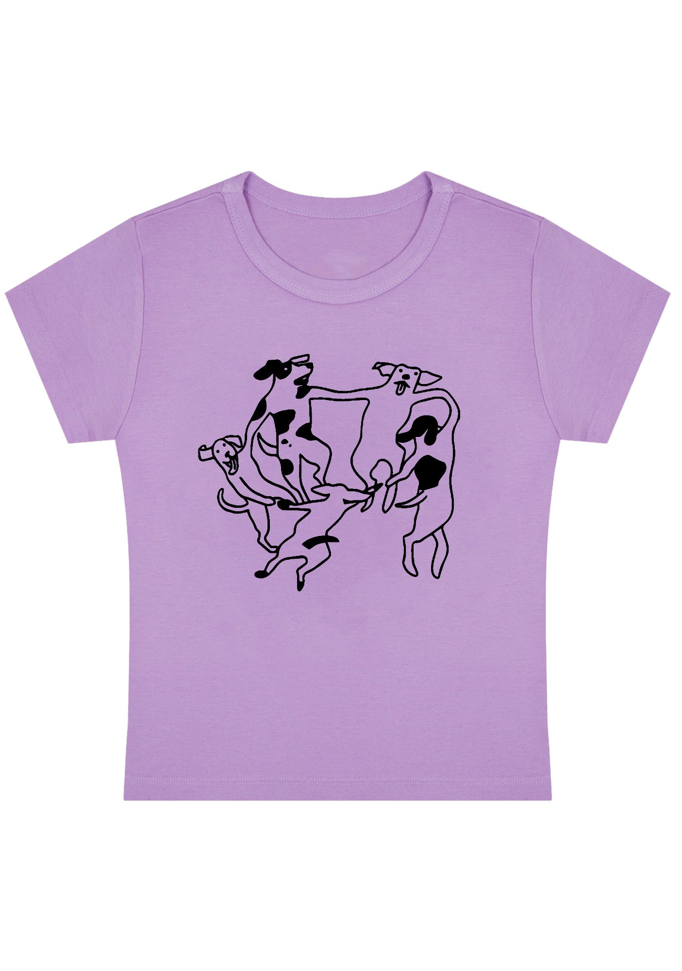 Dancing Dogs Y2K Baby Tee