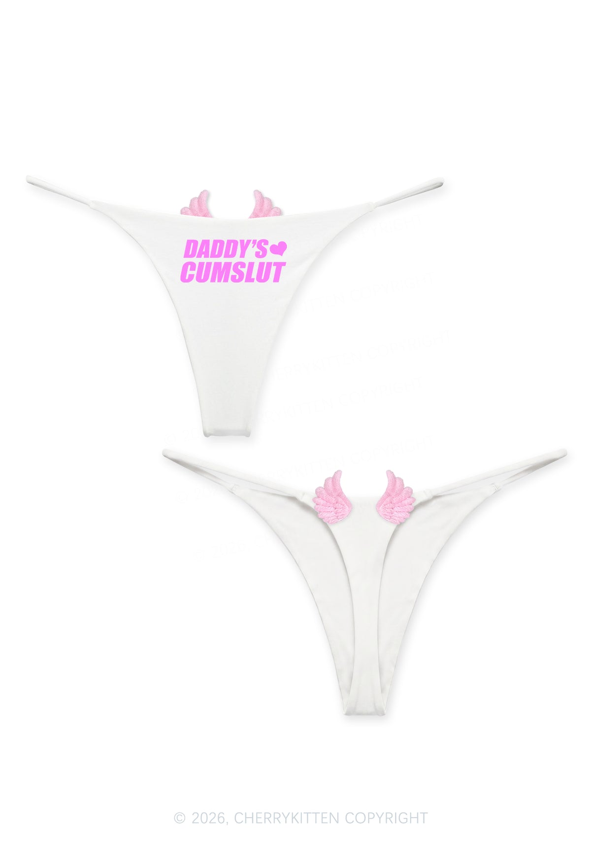 Daddys Slxt Y2K Goth Angel Wings Bikini String Thong Cherrykitten