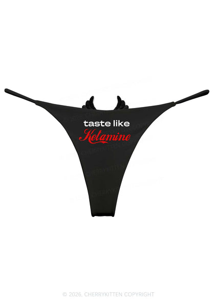 Taste Like Ketamxxe Y2K Bikini String Thong With Black Wings Cherrykitten