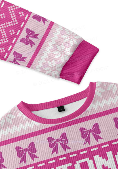 Emotional Support Bottom Pride Y2K Christmas Knit Sweatshirt Cherrykitten