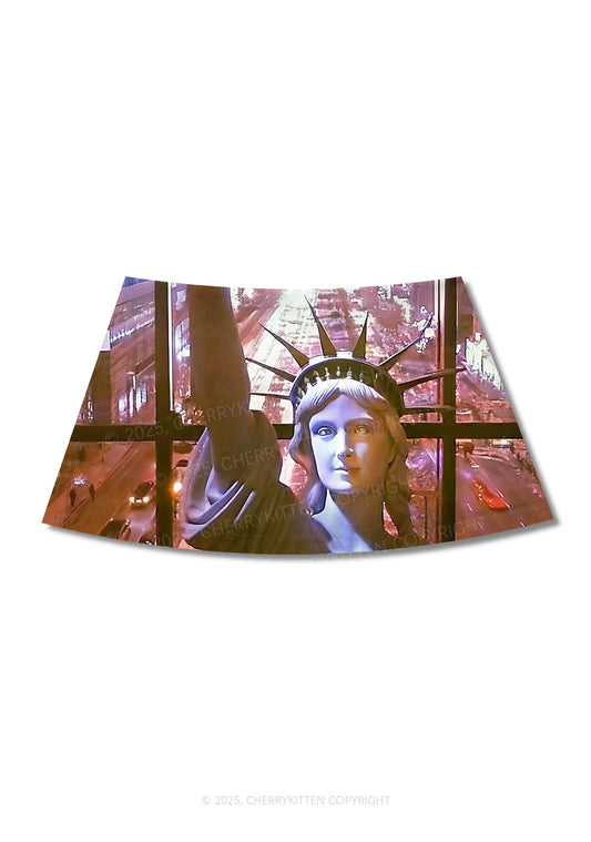 Lady Torch Y2K Print Mini Skirt Cherrykitten