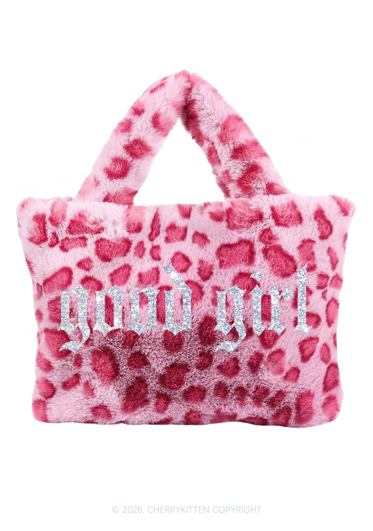 Glitter Good Girl Y2K Plush Leopard Handbag Cherrykitten