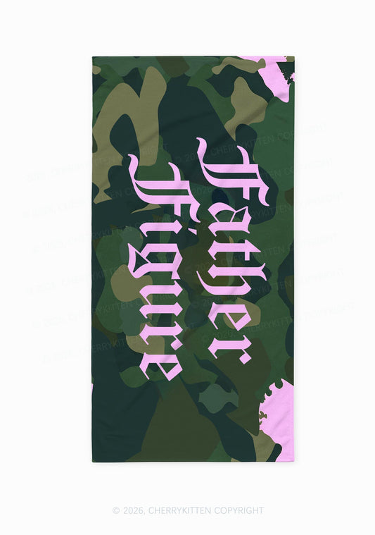 Father Figure Camouflage Y2K Beach Towel Cherrykitten