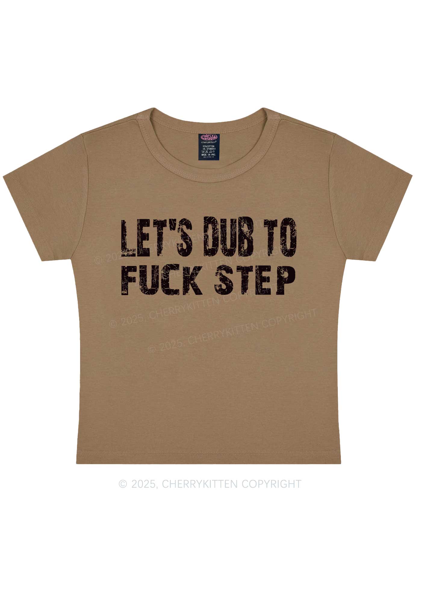 Lets Dub To Step Y2K Baby Tee Cherrykitten