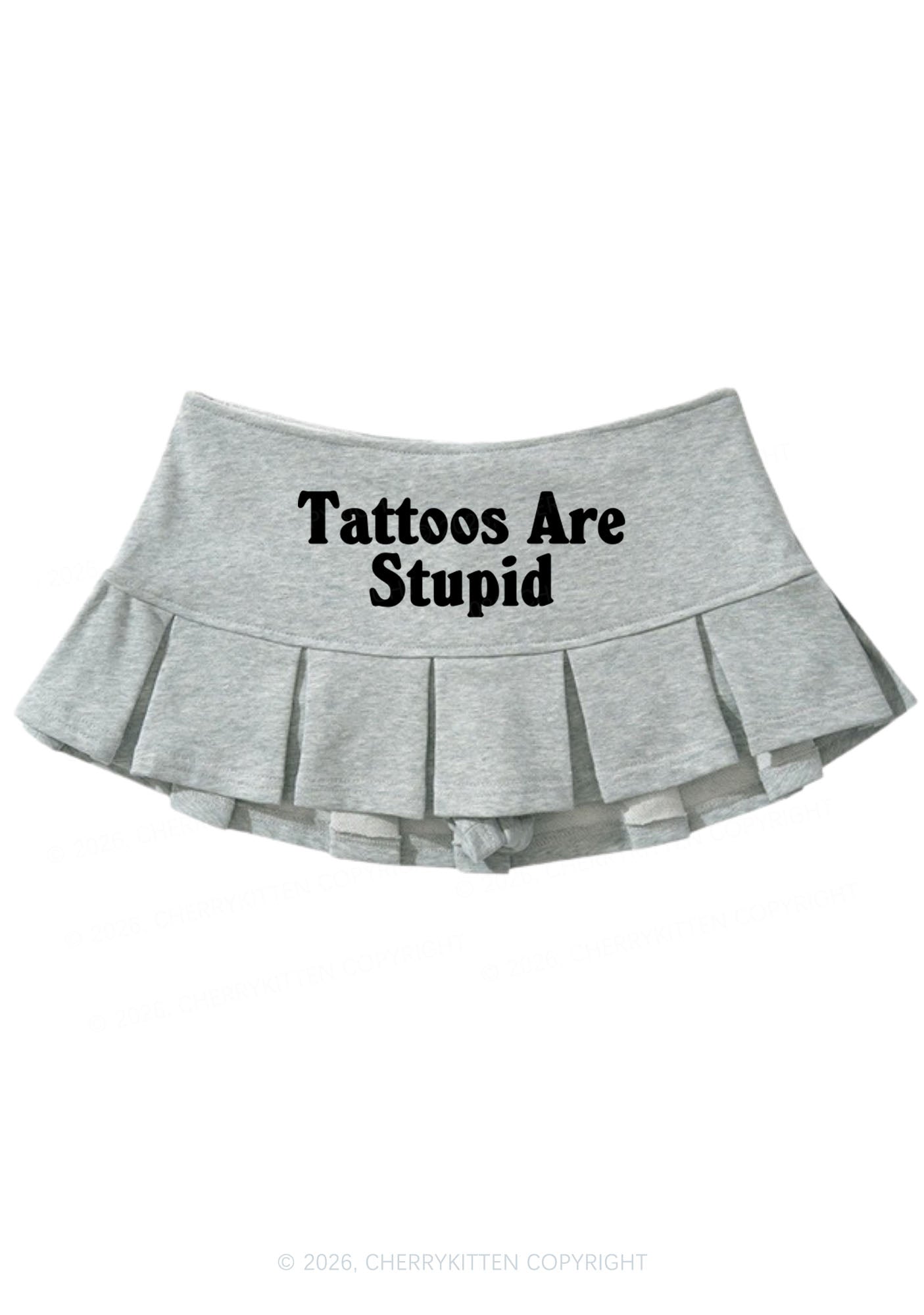 Tattoos Are Stupid Y2K Mini Pleated Skirts Cherrykitten